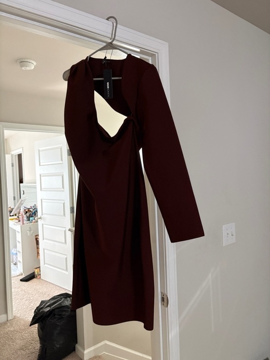 Fashion Nova Dresses & Skirts - Elegant Chocolate Brown Cutout Long Sleeve Dress